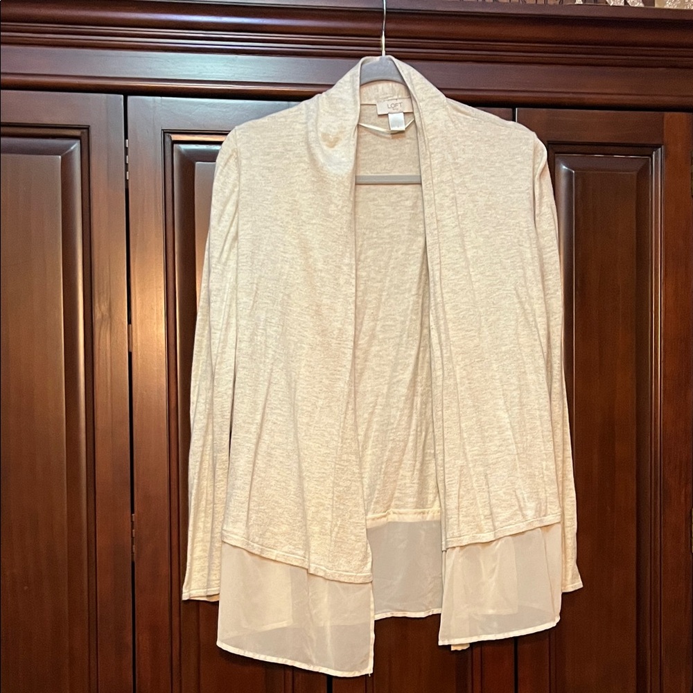 Loft Cream Open Front Cardigan